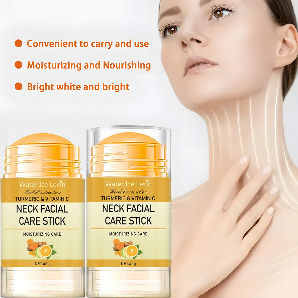 Turmeric & Vitamin C Neck Care Stick, Moisturizes with Herbal Extracts for Smooth, Glowing, Elastic Neck Skin